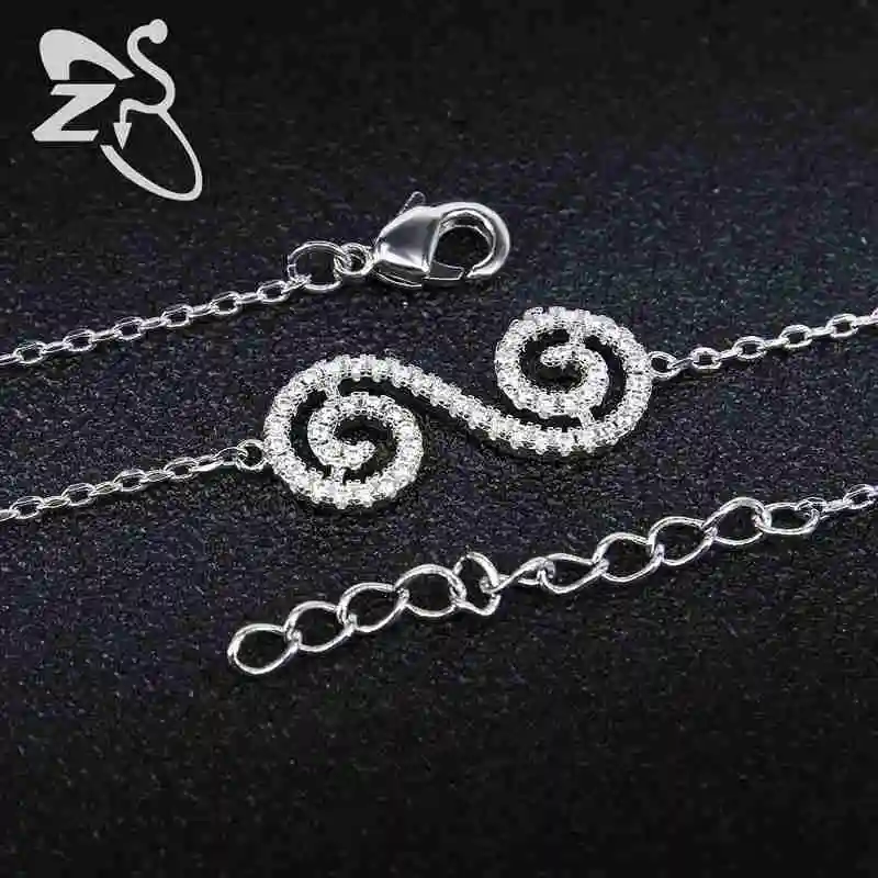 19 см браслеты с кристаллами цепочки и звенья Браслеты 8 Shape Улитка фианитом ААА 925