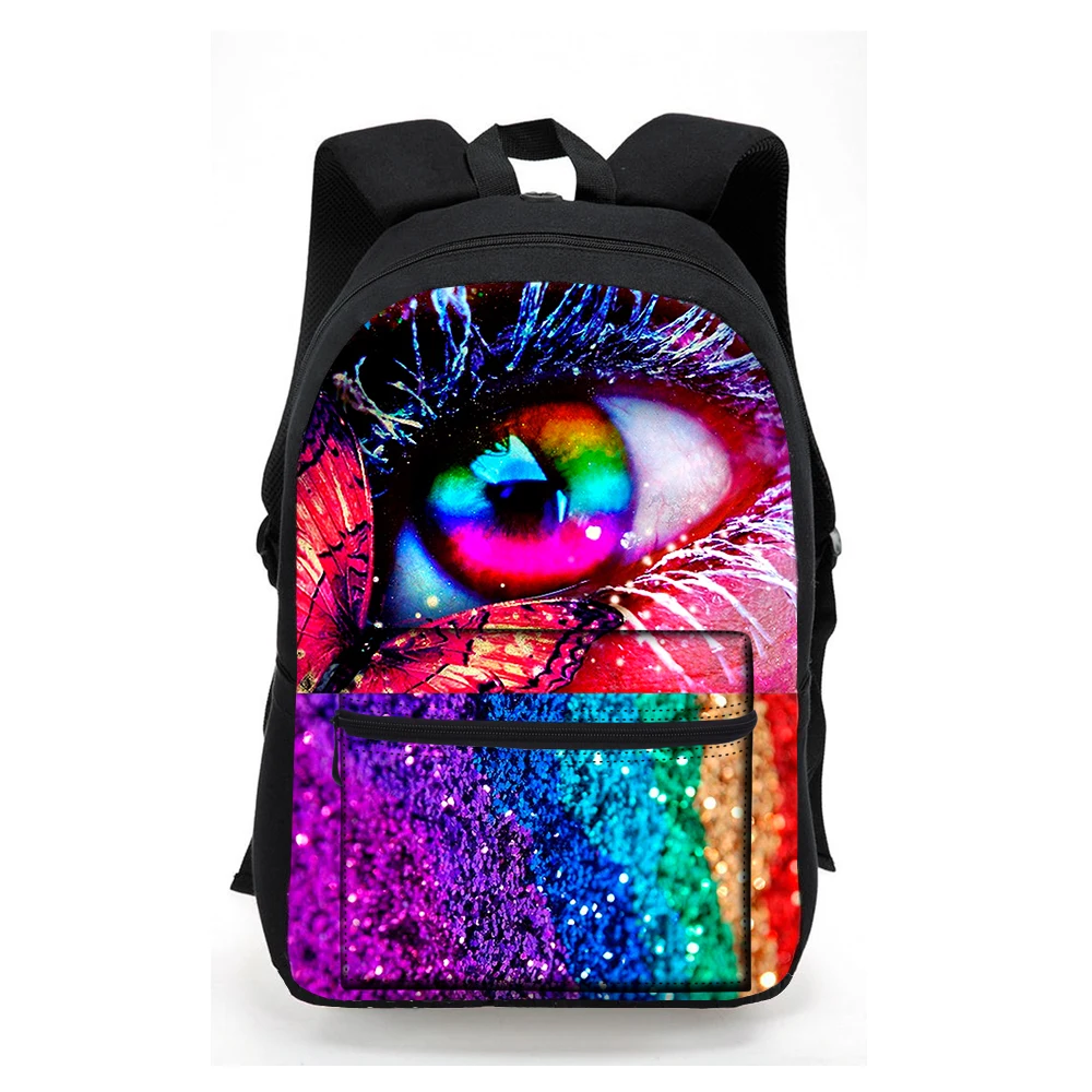 Холщовая Сумка с принтом глаз стильный студенческий Повседневный ранец для