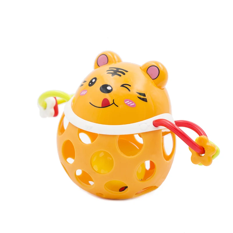 1 Pc Creative Plastic Cartoon Animal Baby Infant Hole Hand Puzzle Bell Ball Rattles Children Early Educational Toys Funny Games|baby toys|shake