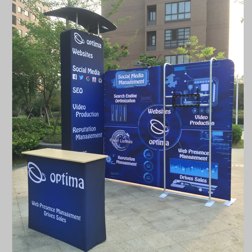 10 футов портативный Натяжной тканевый выставочный стенд всплывающий Стенд фон