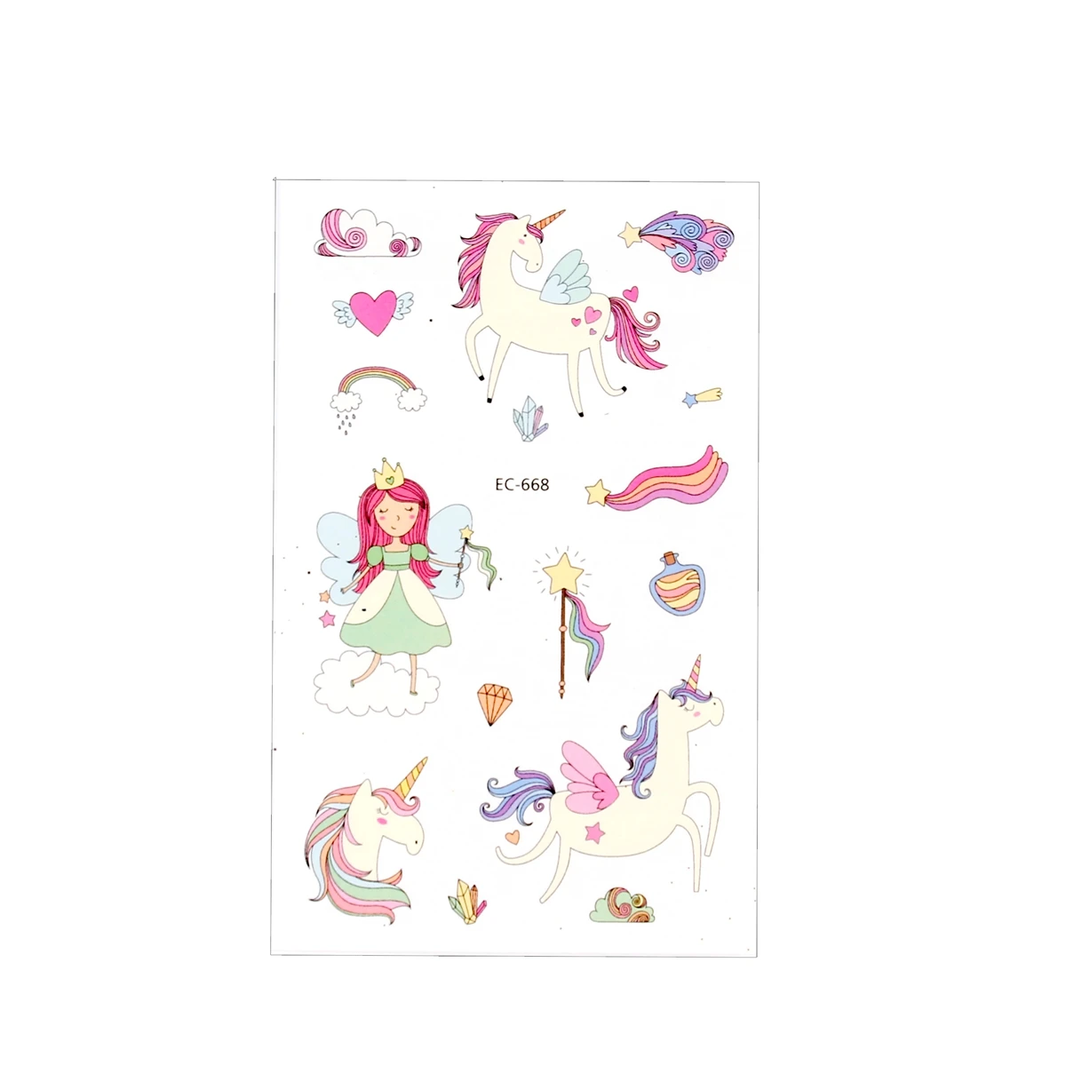 Одноразовая тату наклейка PATIMATE сказочный единорог временная татуировка