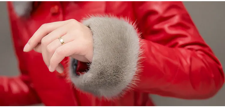 Пальто с меховым воротником KMETRAM зимняя куртка 2020 Женская Длинная кожаная