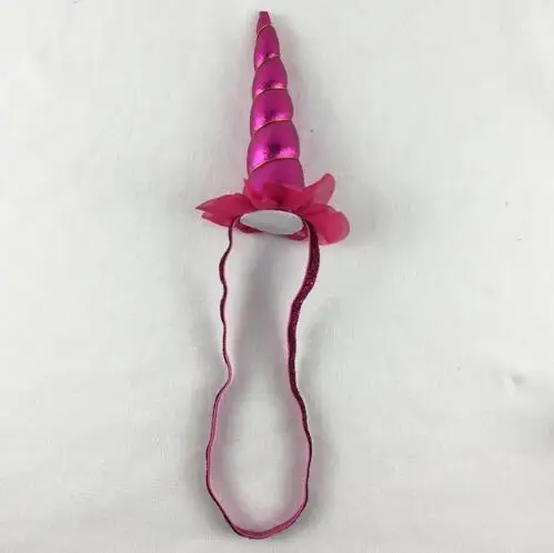 5 шт. модный Пасхальный обруч для волос 15 см с рожком единорога и шифоновой