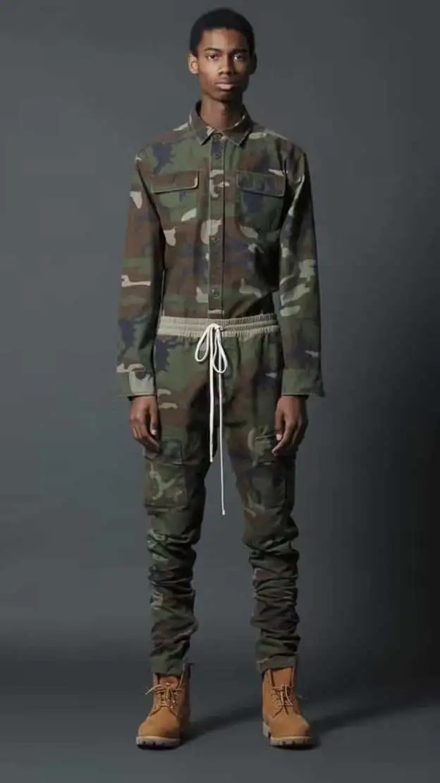 Туман боковые молнии городской брендовая одежда Брюки Чинос Kanye West камуфляж брюки джоггеры Для мужчин брюки-карго