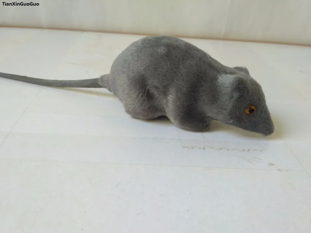 Искусственная мышь серого цвета примерно 10 см жесткая искусственная из