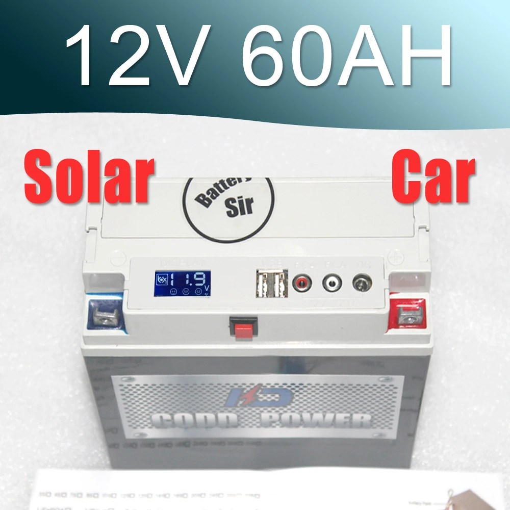12V литий ионный Солнечный стартер для мотоцикла 60AH аккумулятор