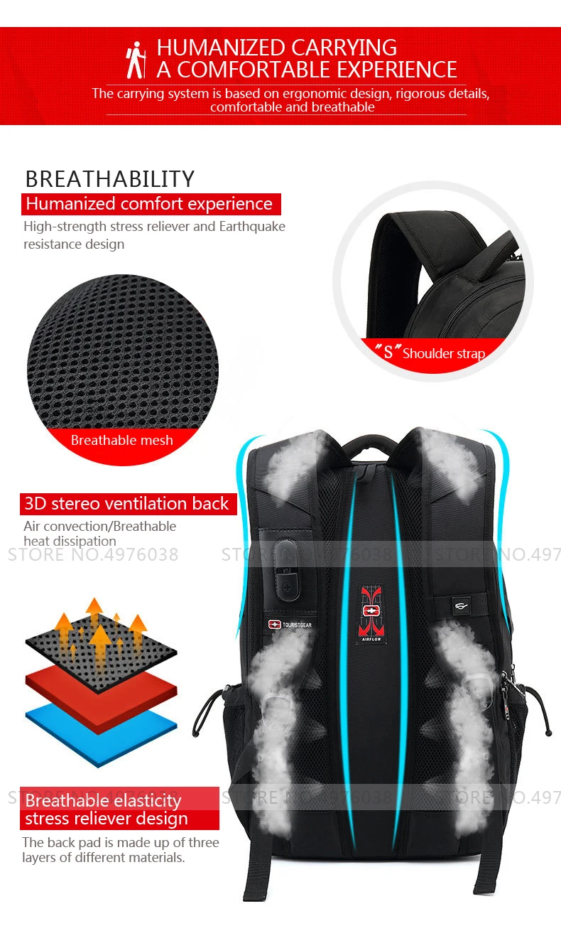 Мужской рюкзак plecak mochila с защитой от кражи и usb зарядкой, рюкзак для путешествий rugzak 15,6, 17 дюймов, швейцарский рюкзак для ноутбука, мужской водонепроницаемый рюкзак