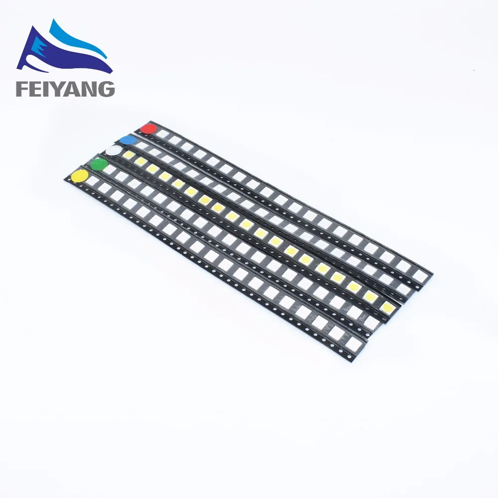 100 шт./лот 5050 SMD белый красный синий зеленый желтый 20 шт. каждый супер яркий