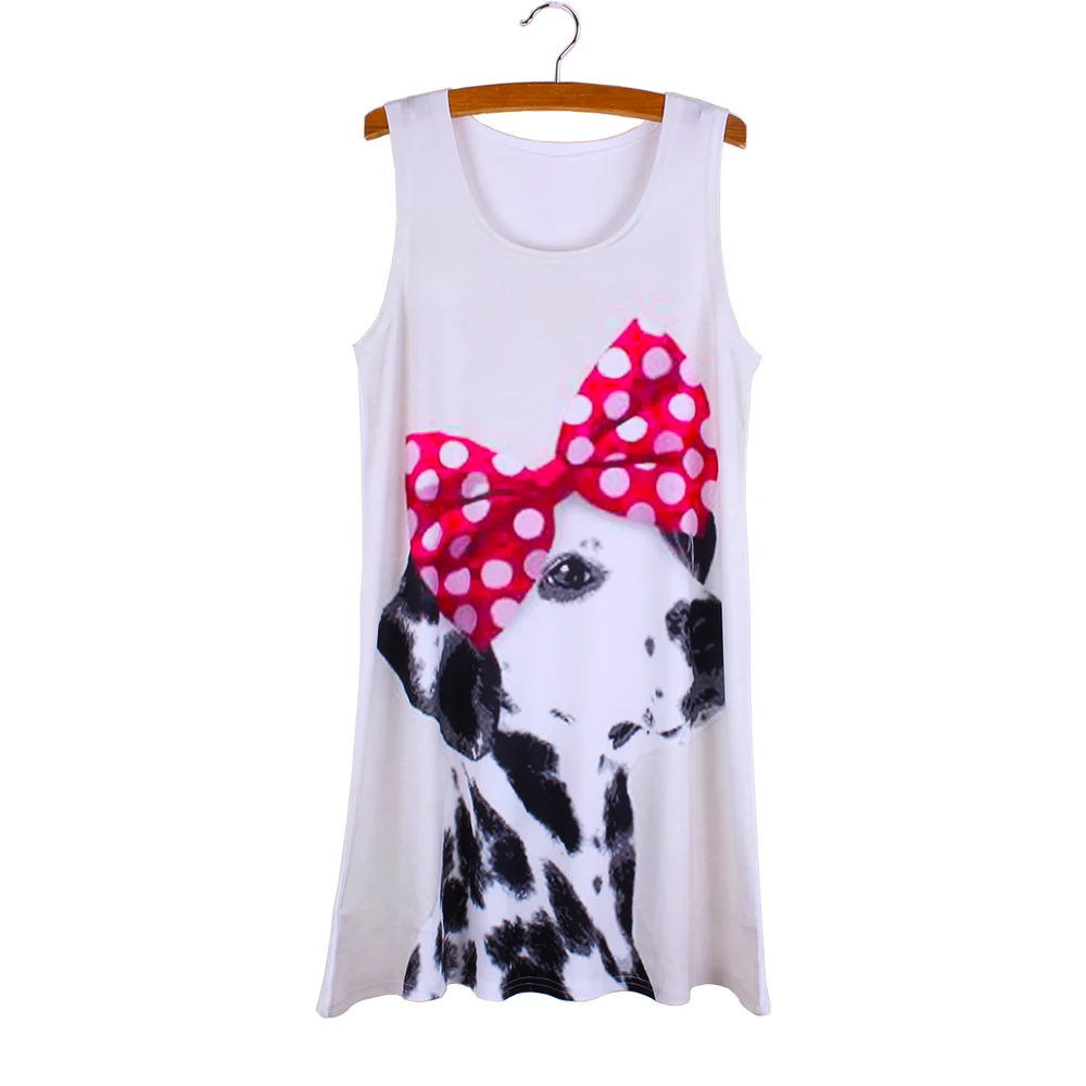 Платье-мини женское летнее с принтом далматинцев | Женская одежда