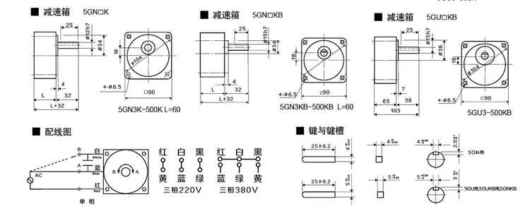 6W / 15/25/40/60/90 / 120W 220V AC gear speed motor / gear motor / governor