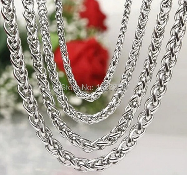 

Choose 4mm/ 6mm Lot 5 Meters Stainless Steel High Quality Wheat Braid Link Chain Jewelry Finding /Marking Chain DIY