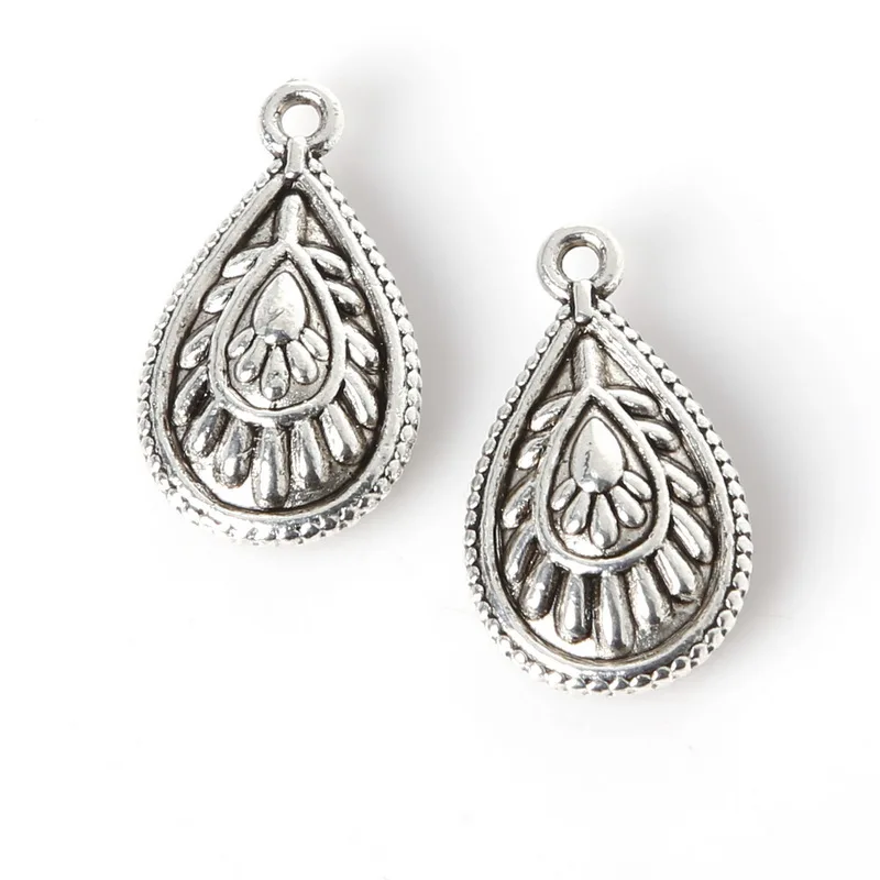 4pcs 13x23mm Zinc Alloy Antique Silver Water Drop DIY Charms Pendants | Украшения и аксессуары