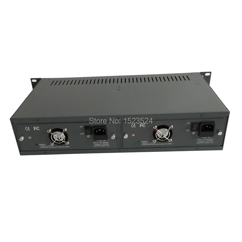 2U 14 дюймовое шасси с креплением на стойку двойной блок питания волоконно