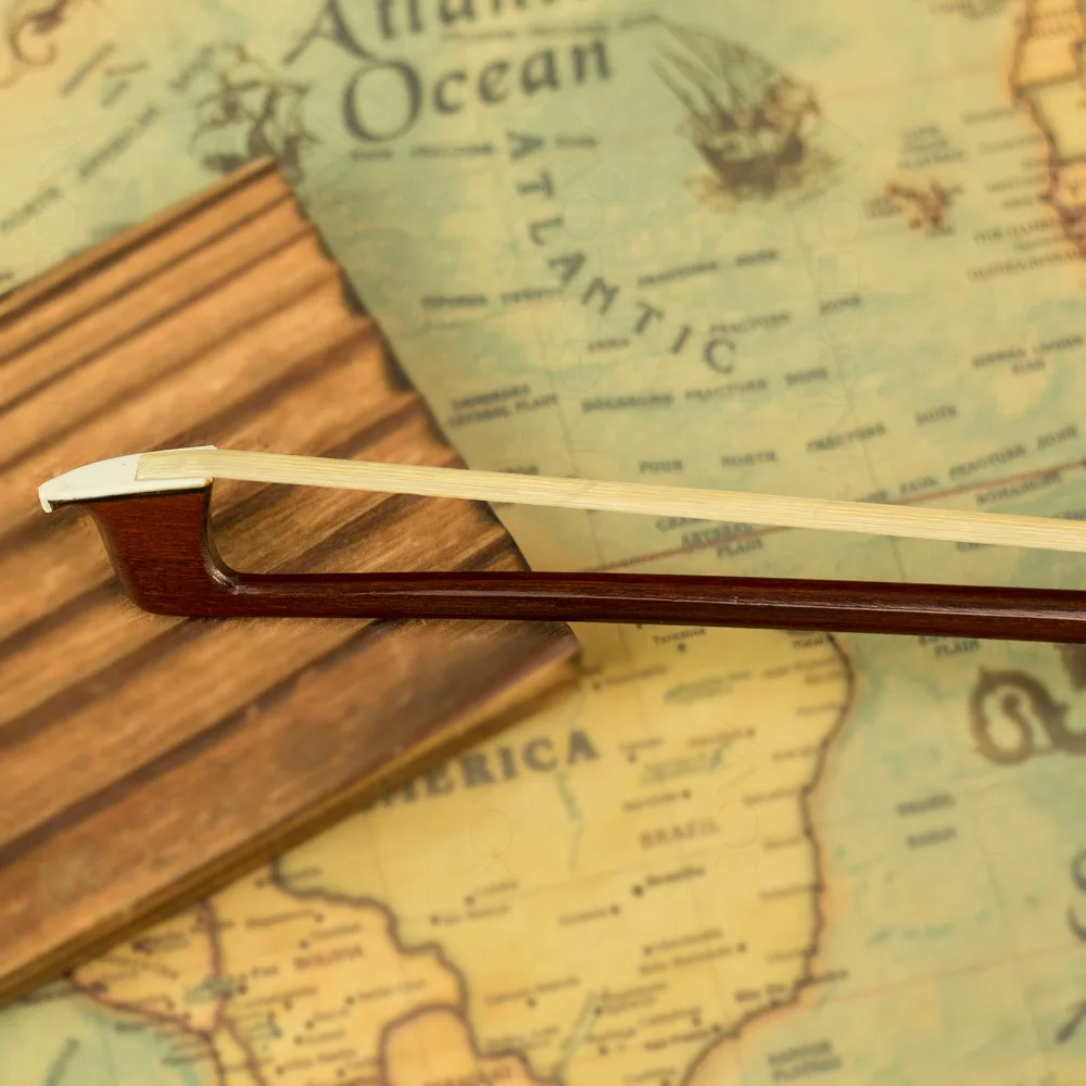 1/4 Размер восьмиугольная скрипка с бантиком из парусины эбеновая лягушка Никель