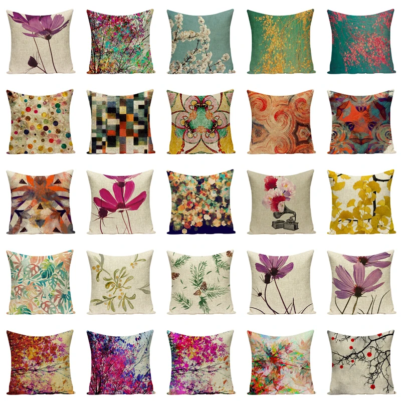 Наволочка с листьями Цветная декоративная наволочка для дивана сидение офиса