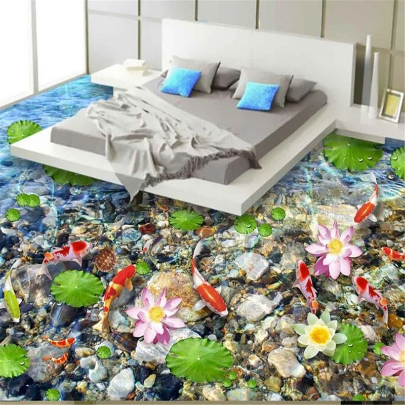 3d Самоклеящиеся обои для рисования пруда Луны 3D наклейки на пол настенная бумага