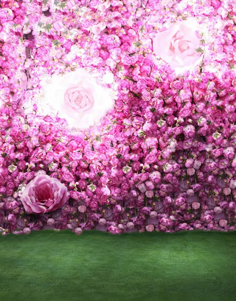 

5x7ft Pink Rose Flowers Photography Backdrops Photo Props Studio Background