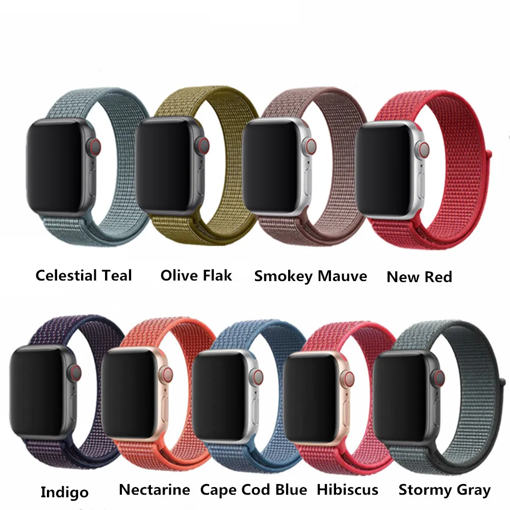 40 мм 44 новый цвет тканый нейлон спортивная петля для Apple Watch группа 42 38