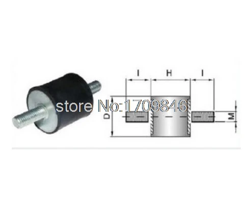 

5pcs New 25*40*M8 M8 Type VV Rubber Anti Vibration Mount silentblock Base Block