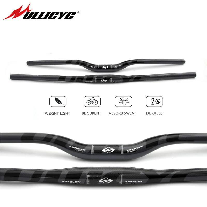 Ullicyc руль для горного велосипеда полностью углеродный MTB 3K глянцевый черный