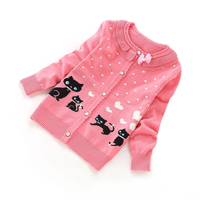 Комплект одежды для девочек зимний Хлопковый вязаный кардиган с бантом свитер