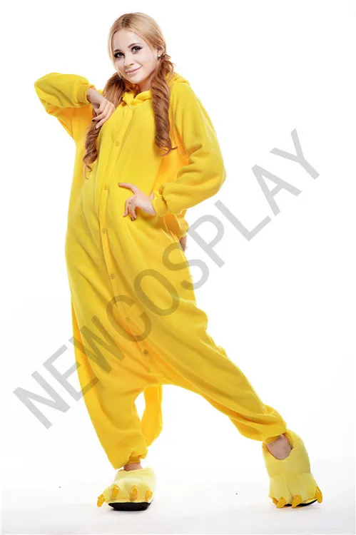 New Unisex Pikachu Cartoon Animal Pyjamas Jumpsuit Cosplay Costume Sleepwear Yellow Onesie Overall Rompers NEWCOSPLAY | Тематическая
