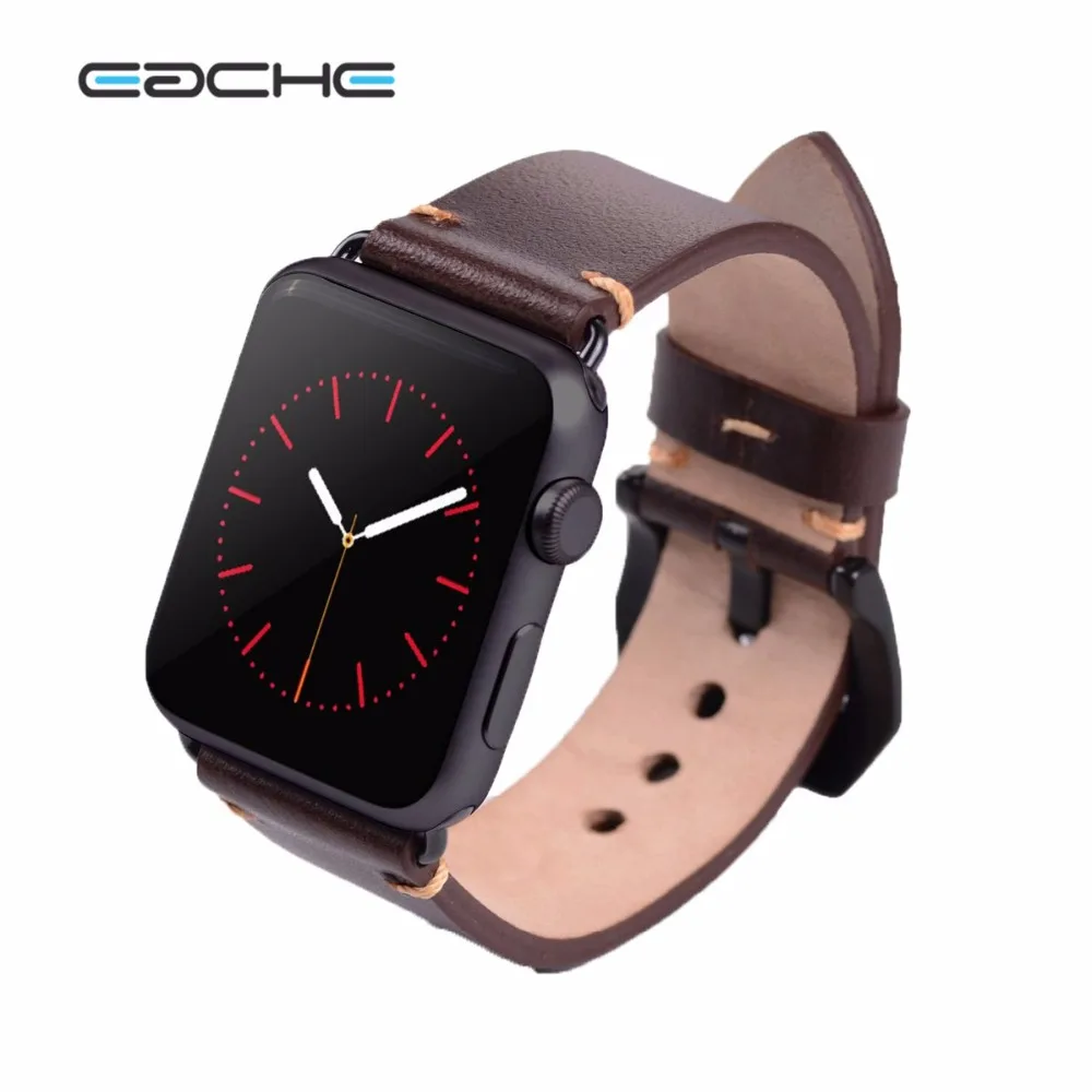 EACHE 38 мм 42 темно коричневые запасные ремешки для часов подходят Apple Watch|watch bands