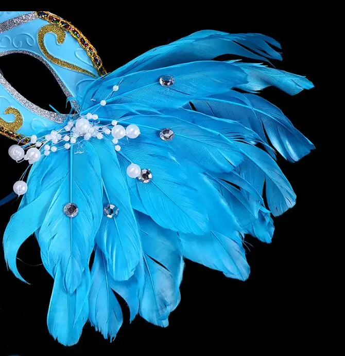 

New Exquisite mystery Masked Girl Feather Painted Mask Masquerade Christmas Halloween Birthday Party Accessories