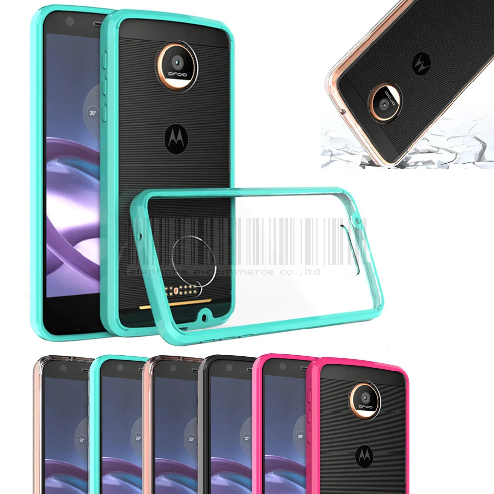 Rugged Hybrid Shockproof TPU+Acrylic Clear Case For Motorola Moto Z XT1650/Moto Force Droid Crystal Protective Cover |