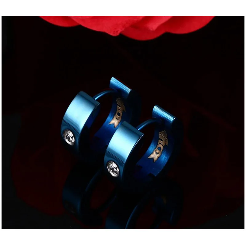 Cute Hoop Earrings for Women / Men Small Stainless Steel Earings Black Silver Blue Gold color | Украшения и аксессуары