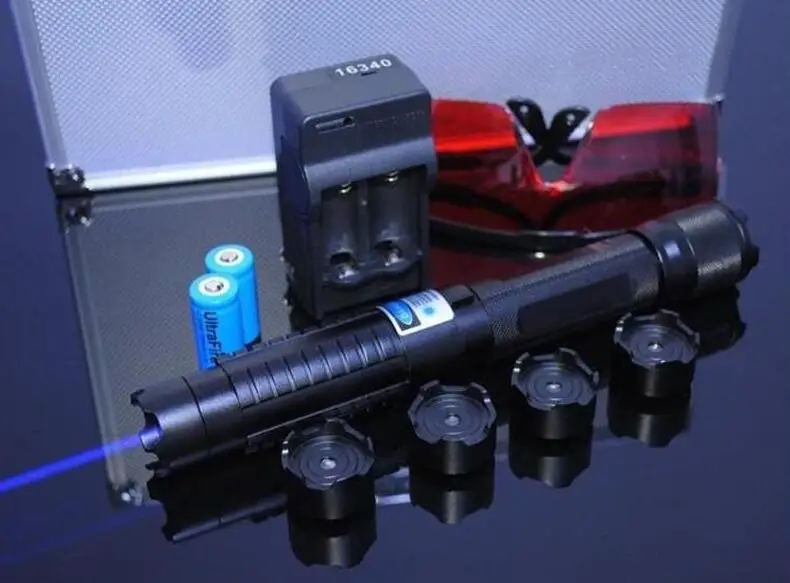 Мир мощный 200000 м 450nm синий лазерный указатель фокус лазерная ручка фонарик