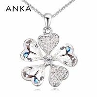anka heart flower crystal chain necklaces pendants with for women lovers wedding gift jewelry crystals from austria 121054