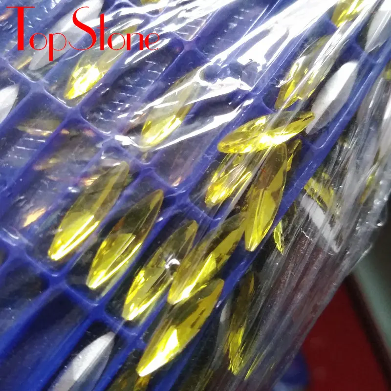 Citrine TopStone 200 шт./пакет 4x15mm Наветт с украшением в виде кристаллов на камне остроконечные Стекло с украшением в виде кристаллов маркиза для выбора ювелирные изделия с блестками для изготовления - Цвет: Citrine