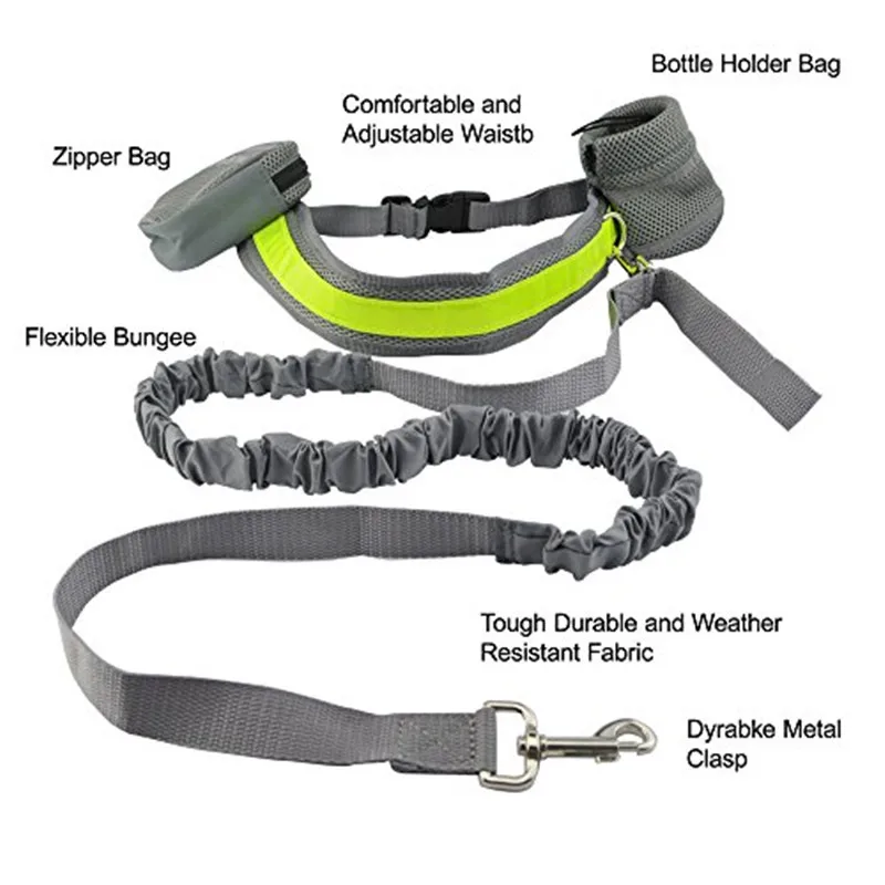 Регулируемый ремень для бега и ходьбы светоотражающий эластичный поводок|dog leash