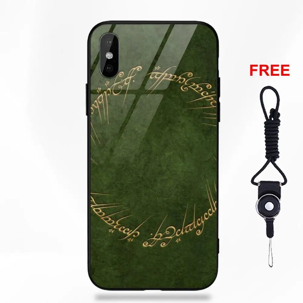 as picture Vvcqod для Apple iPhone 5 5C 5S SE 6 6S 7 8 Plus X XS Max XR мягкая ТПУ Рамка+ закаленное стекло крышка Хоббит Властелин колец Lotr - Цвет: as picture