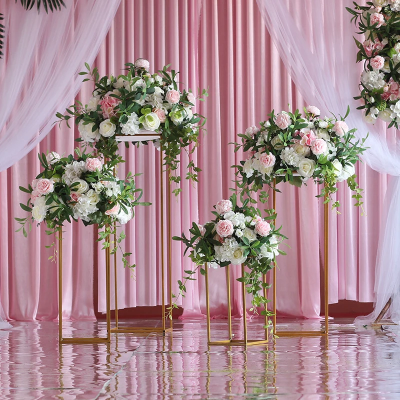 4 шт./лот золотые напольные вазы металлические дорожные свинцовые украшения для