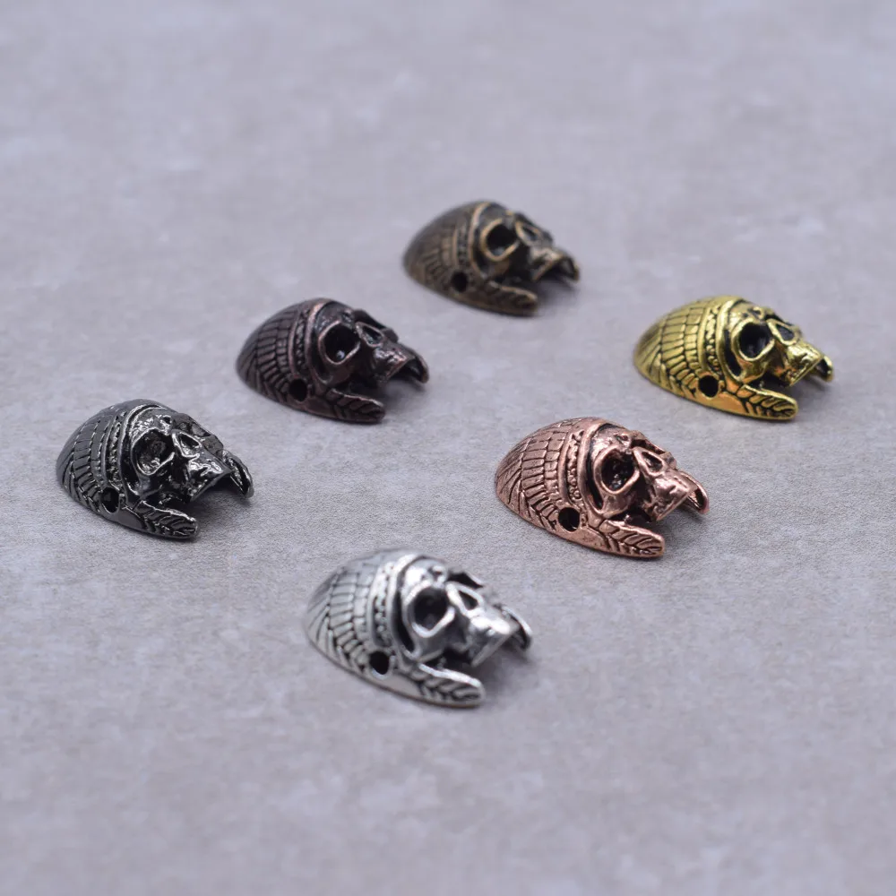 10 шт./лот 6 цветов Панк Стиль сплав индийский Череп Шарм бусины для изготовления