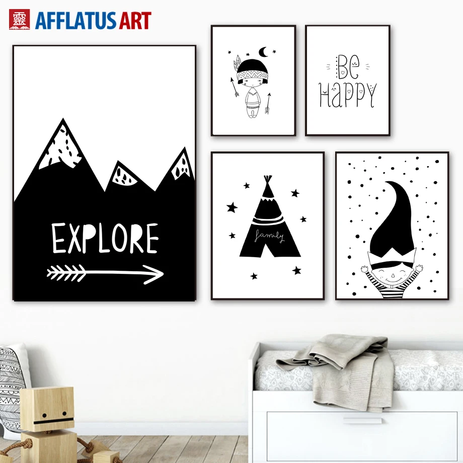 Горная палатка для мальчиков из Индии Художественная Картина на холсте