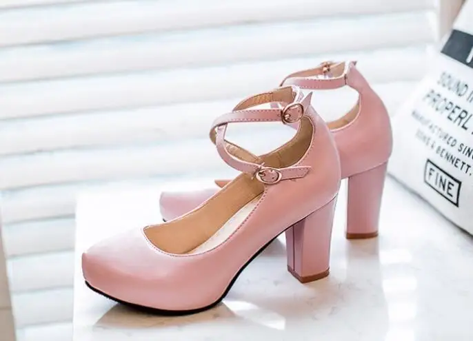 Женские сапоги на платформе Свадебная Коренастый дамы с ремешками лодыжках
