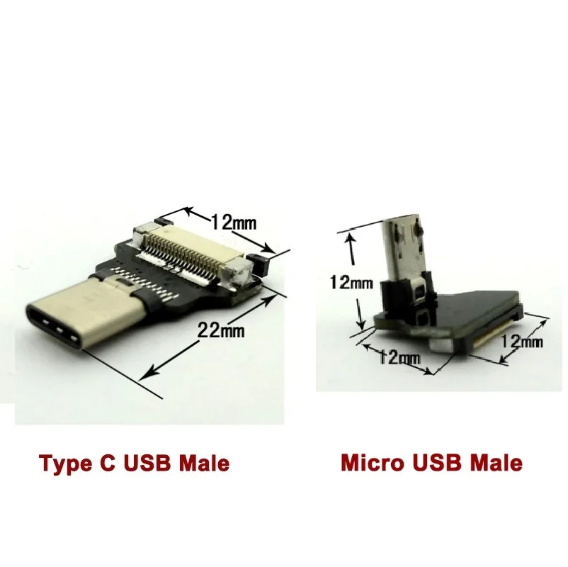 40 см/50 см/60 см ультра тонкий USB плоский кабель Тип C прямой к Мужской микро вниз угол линии разъем