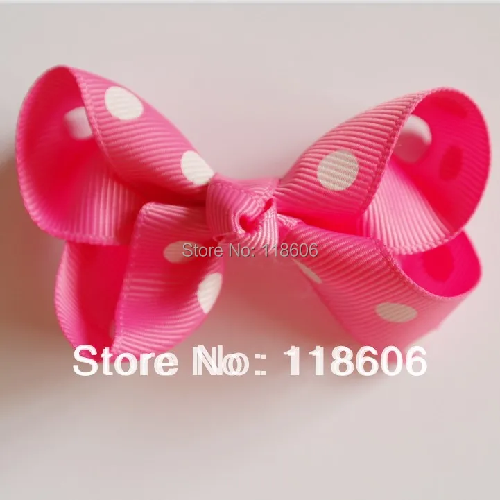 Бесплатная доставка 100 шт. Розовые заколки для волос в горошек с бантом