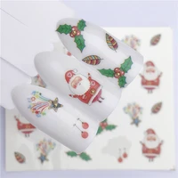 christmas new year gift snow flower nail sticker nail art watermark decorations tips water tattoos