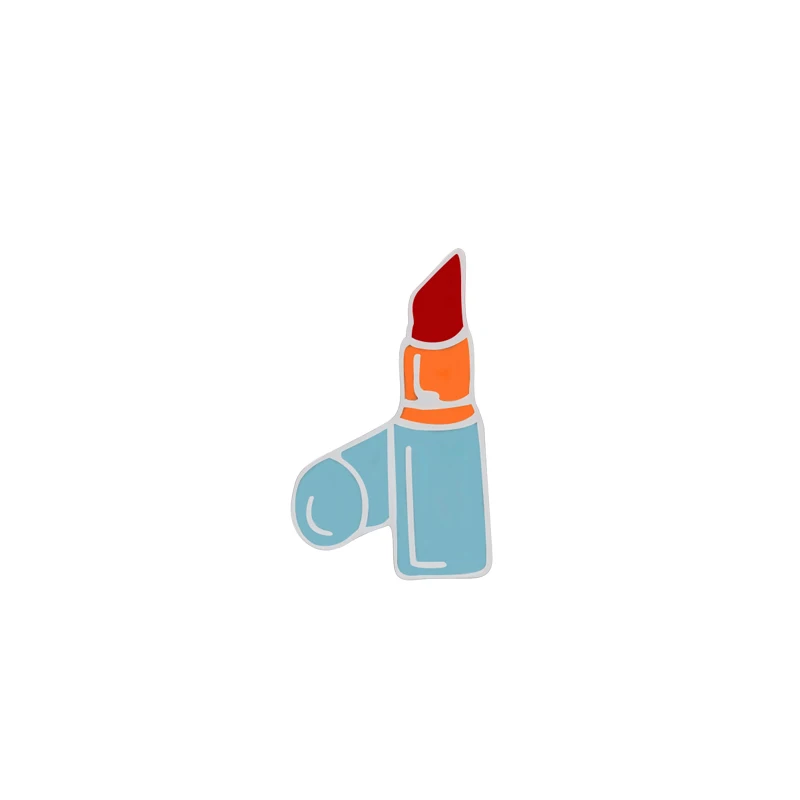 Lipstick Модные губные помады Значки для женщин макияж в броши украшение для женщин платье одежда девушка корсаж ювелирные изделия подарки - Окраска металла: Lipstick