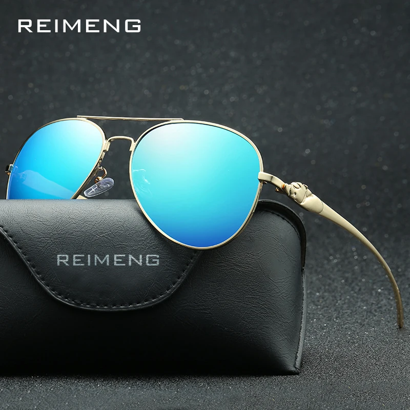 Модные солнцезащитные очки мужские Поляризованные овальные зеркальные авиаторы