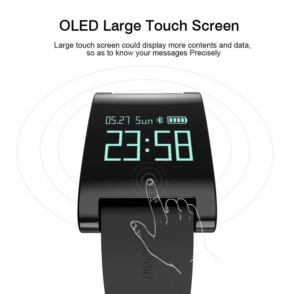 SIOYI Фитнес-Трекер DM68 OLED Умный Браслет Smartband Bluetooth Спорт Часы Heart Rate Monitor Калорий