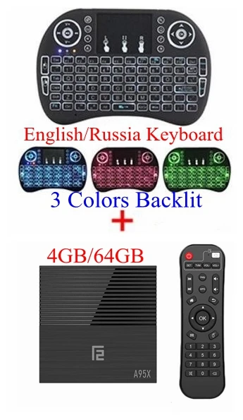 4GB 64GB I8 Backlit 10 шт. A95X F2 Android 9,0 ТВ приставка Amlogic S905 X2 4 ГБ DDR3 64 Гб 2,4G/5G двойной WiFi USB3.0 BT4.2 4 к H.265 Смарт медиаплеер - Цвет: 4GB 64GB I8 Backlit