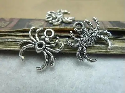 Diy браслет ручной работы древнее серебро 17*17 мм Паук шармы Ювелирные аксессуары