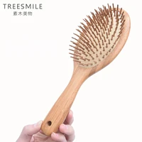1pc big bamboo anti static hair comb wood pad comb teeth human massage hair brush bamboo charcoal comb teeth hairbrush d20
