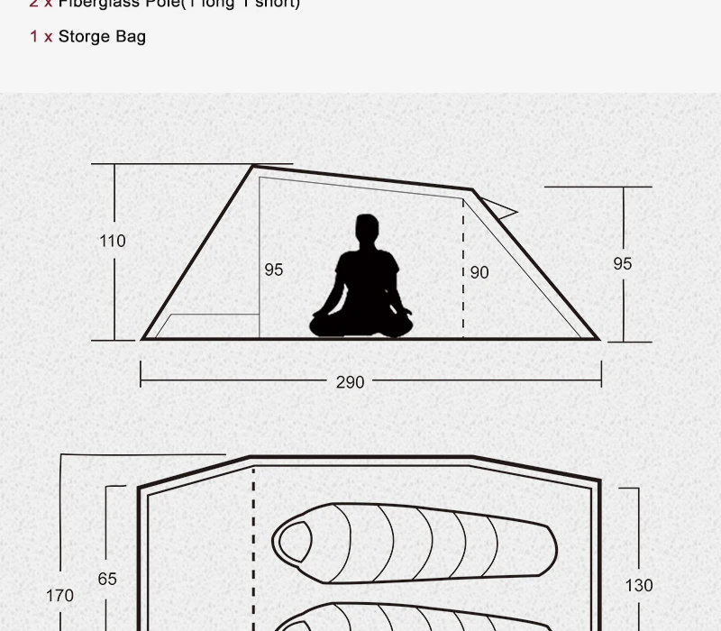 Outdoor Tunnel Tent 1 2 Person 4 Season Backpacking Tourist Travel Tent Waterproof Partytent Beach Tents Hiking Camping Tent