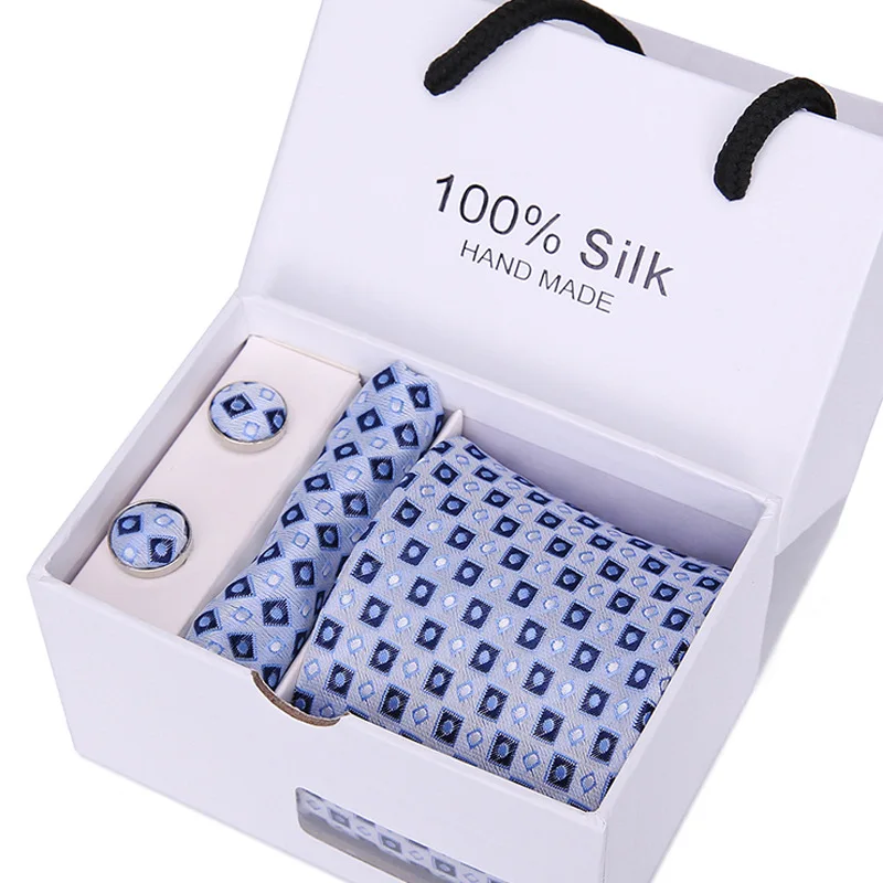 Мужские 2018 Высокая мода мужские черные галстуки для худой шеи набор носовых